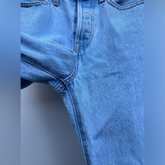 Levi’s Wedgie Straight Light Wash Raw Hem Button Fly High Rise Jeans Size 25 - Picture 5 of 14